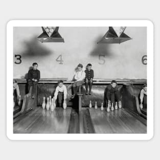 Arcade Bowling Alley, 1909. Vintage Photo Magnet